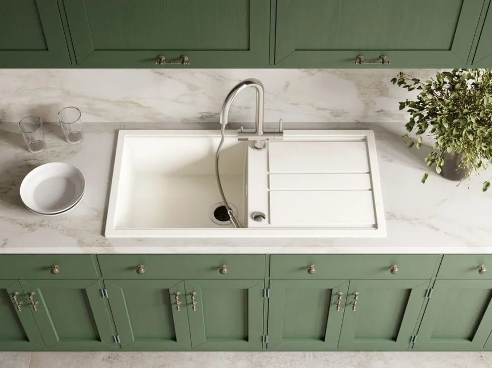 Детальное фото товара: Omoikiri Kitagawa 100-WG, мойка, керамика, wind green