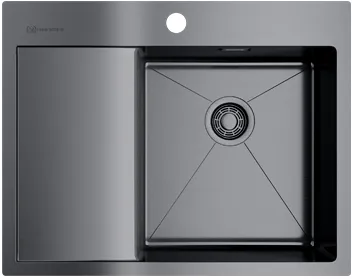 Детальное фото товара: Omoikiri Akisame 65-GM-R, мойка, нержавеющая сталь/вороненая сталь, чаша справа
