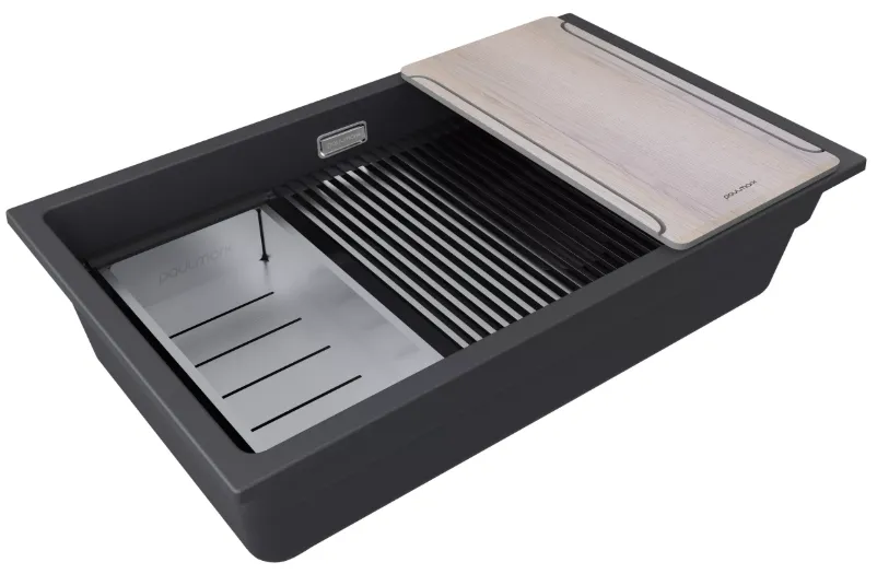Детальное фото товара: Paulmark LUMI-MULTI SINK 74, мойка, гранит, антрацит