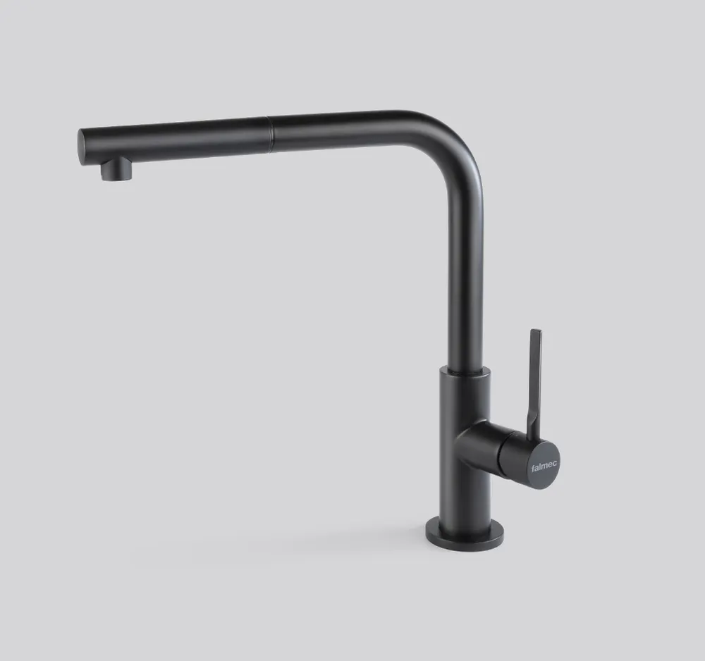 Фото товара: Falmec TREVI CORNER MATT BLACK, смеситель, черный матовый