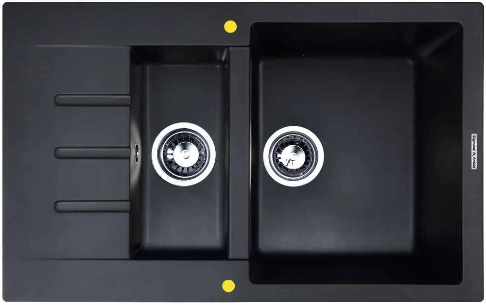 Детальное фото товара: Zigmund & Shtain RECHTECK 775.2, мойка, черный базальт  