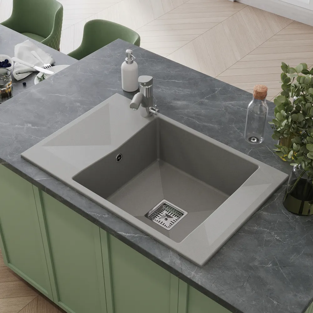 Детальное фото товара: Tolero BLADE 780, мойка, гранит, платина