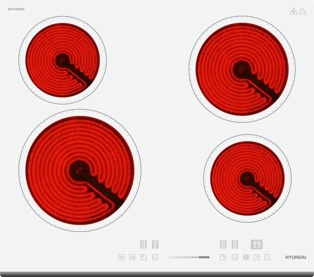 Фото товара: Hyundai HHE 6452 WG стеклокерамическая поверхность