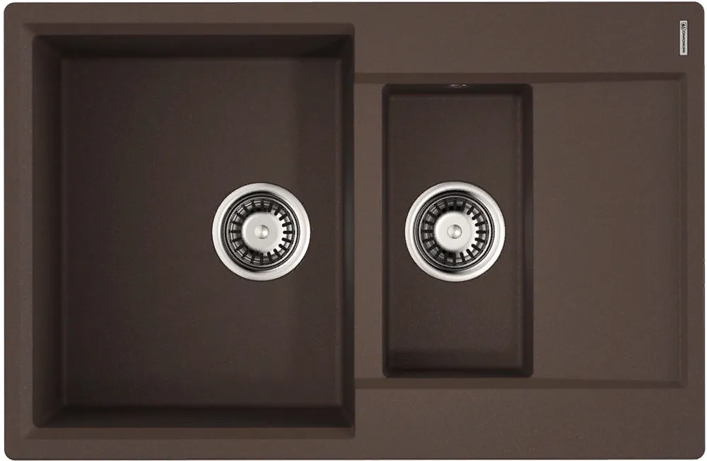 Фото товара: Omoikiri Daisen 78-2T-DC, мойка, гранит, темный шоколад