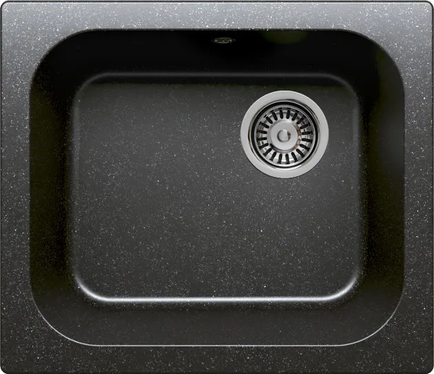 Фото товара: Krona VIERKANT 1B 500*430 BLACK, мойка, гранит