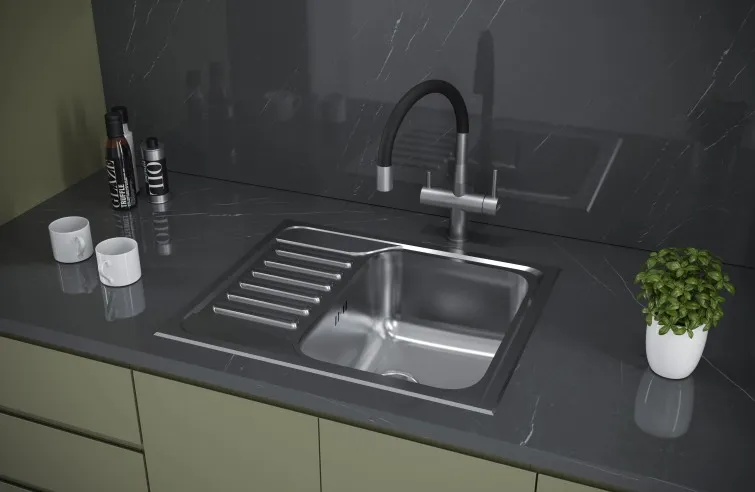 Детальное фото товара: KUCHENSTERN BASIS 45, мойка, нержавеющая сталь