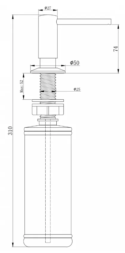 Детальное фото товара: Paulmark DECUS, дозатор для моющего средства, черный