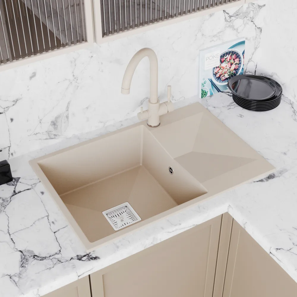 Детальное фото товара: Tolero BLADE 760, мойка, гранит, саванна