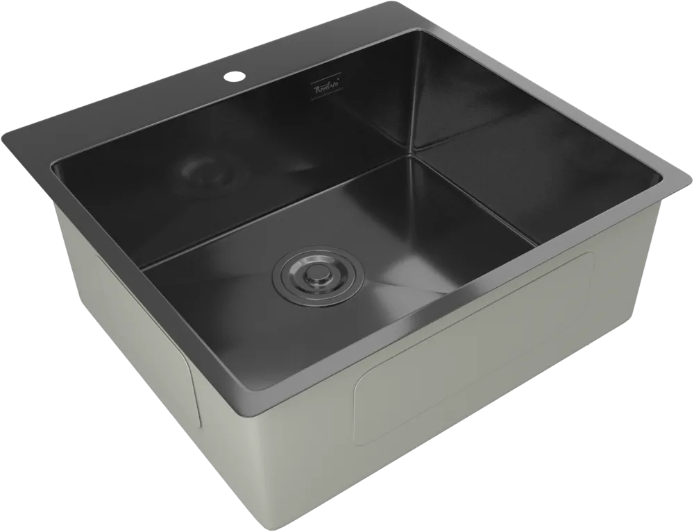 Детальное фото товара: Rivelato RINOX 5450 PVD black, мойка, нержавеющая сталь, черный