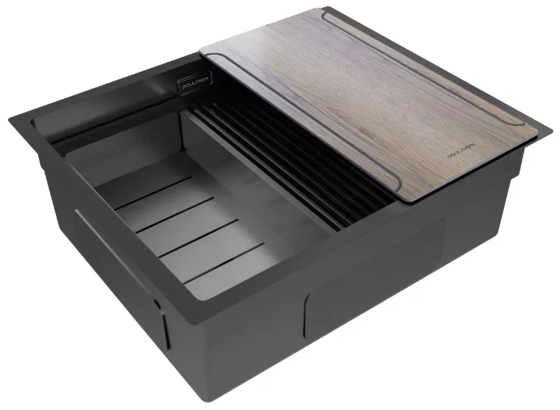 Детальное фото товара: Paulmark NEXT-MULTI SINK 54-L UNI, мойка, нержавеющая сталь, вороненая сталь