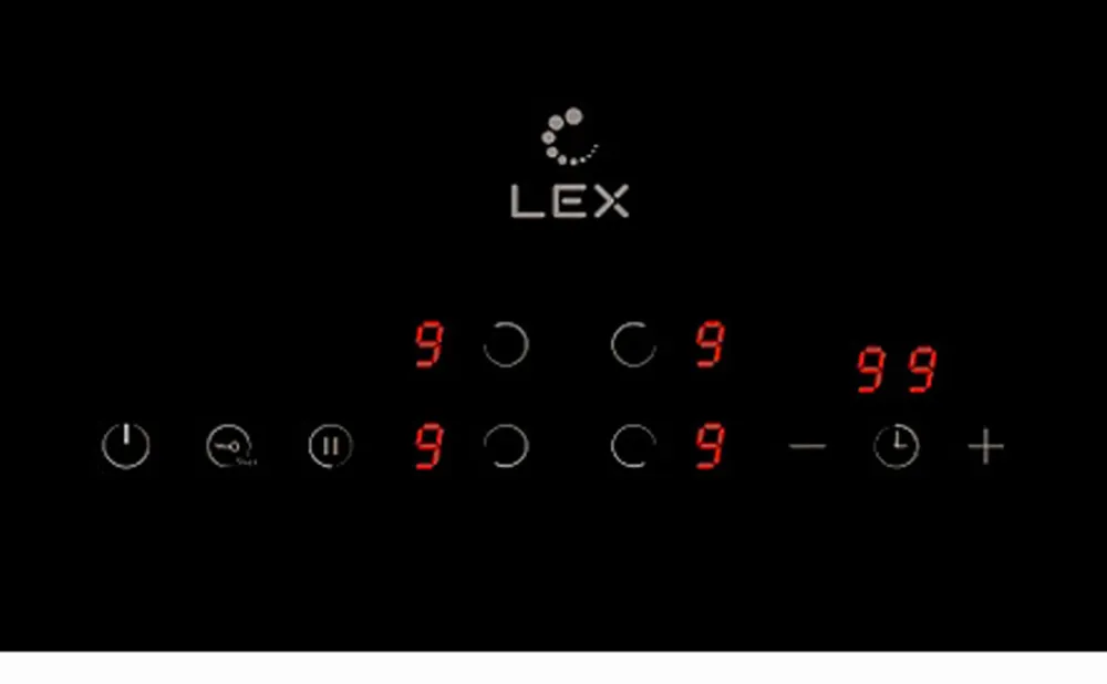 Детальное фото товара: LEX EVH 6040B BL стеклокерамическая поверхность