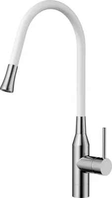 Фото товара: Omoikiri Yatomi-BN-WH смеситель, нержавеющая сталь/белый