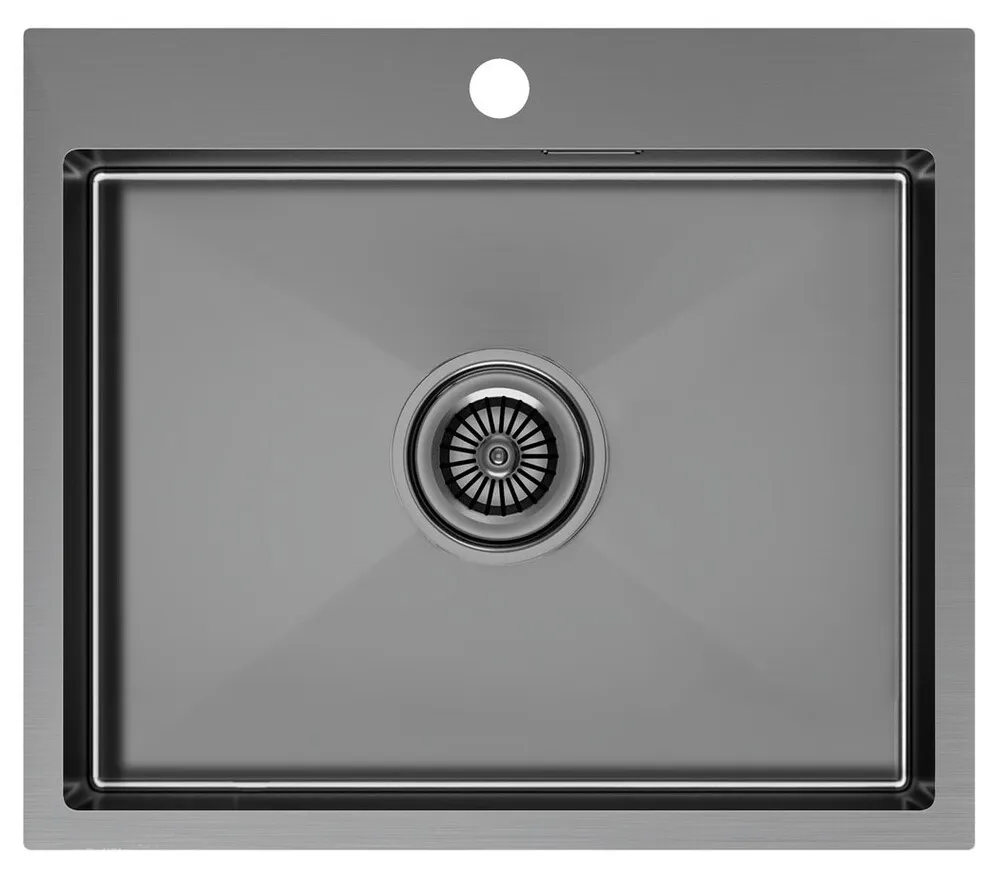 Детальное фото товара: Paulmark KRONER 59, мойка, нержавеющая сталь, вороненая сталь