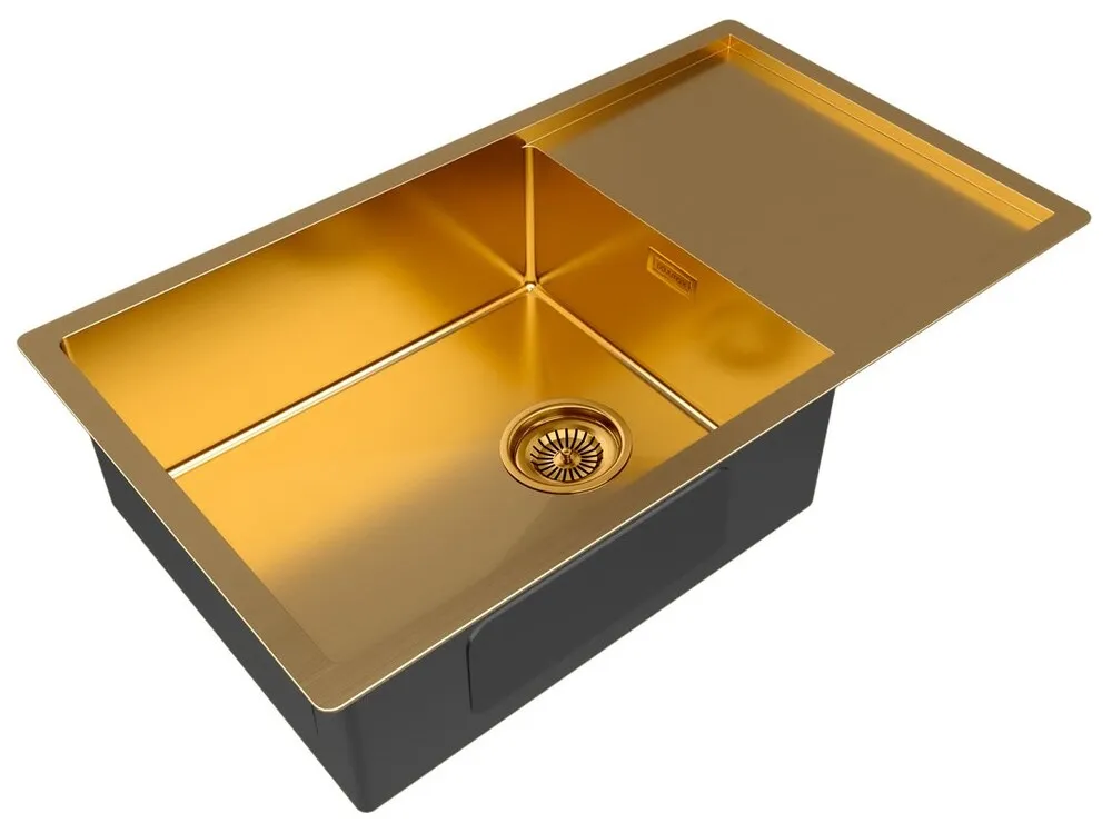 Детальное фото товара: Paulmark GERBERG 78F UNI, мойка, нержавеющая сталь, брашированное золото