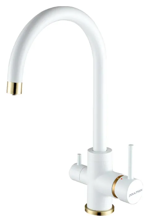 Фото товара: Paulmark ESSEN, смеситель, белый матовый/бронза