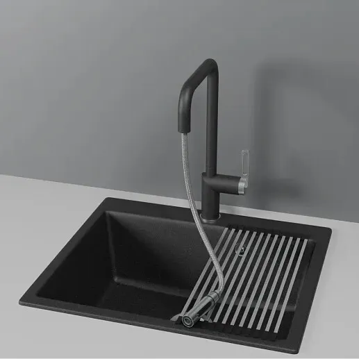 Детальное фото товара: GRANULA 8173 смеситель, гранит, черный