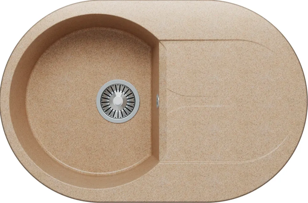 Фото товара: Polygran ATOL-760, мойка, мрамор, песочный 302