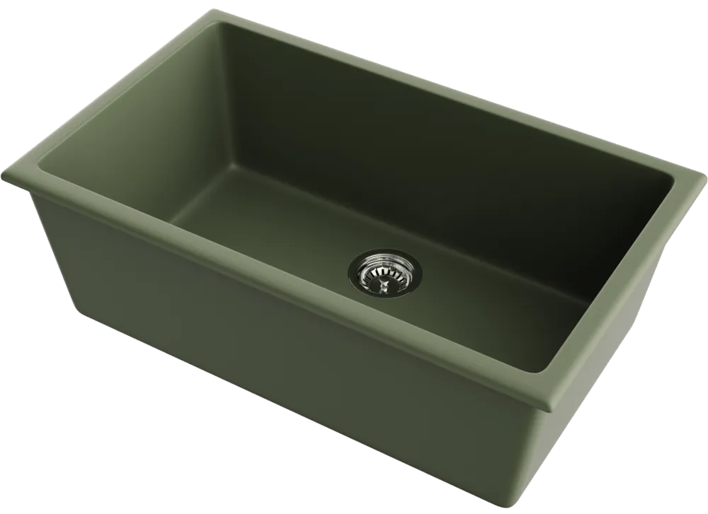 Детальное фото товара: Omoikiri Okinoshima 76-U/I-OL, мойка, керамика, olive