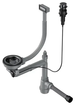 Детальное фото товара: Omoikiri WK-1-GM-A Арматура для одночашевых моек с прямоугольными переливами, вороненая сталь