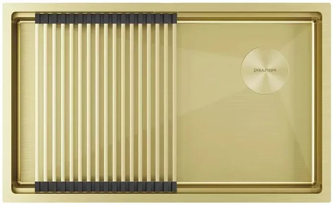 Фото товара: Paulmark NEXT-PRO 74 UNI, мойка, нержавеющая сталь, светлое золото