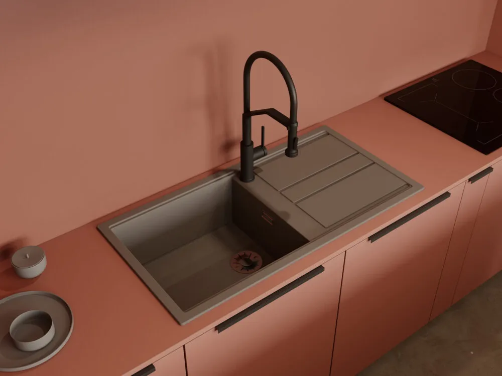 Детальное фото товара: Omoikiri Kitagawa 100-GR, мойка, керамика, leningrad grey