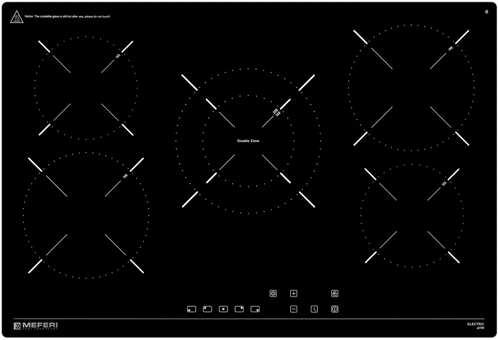 Детальное фото товара: MEFERI MEH755BK ULTRA стеклокерамическая поверхность