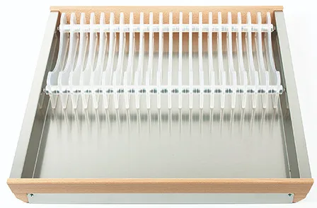 Фото товара: Tecnoinox лоток для сушки посуды Cassetto Dispensa Portapiatti 60 B50 Tandembox нерж.сталь+бук