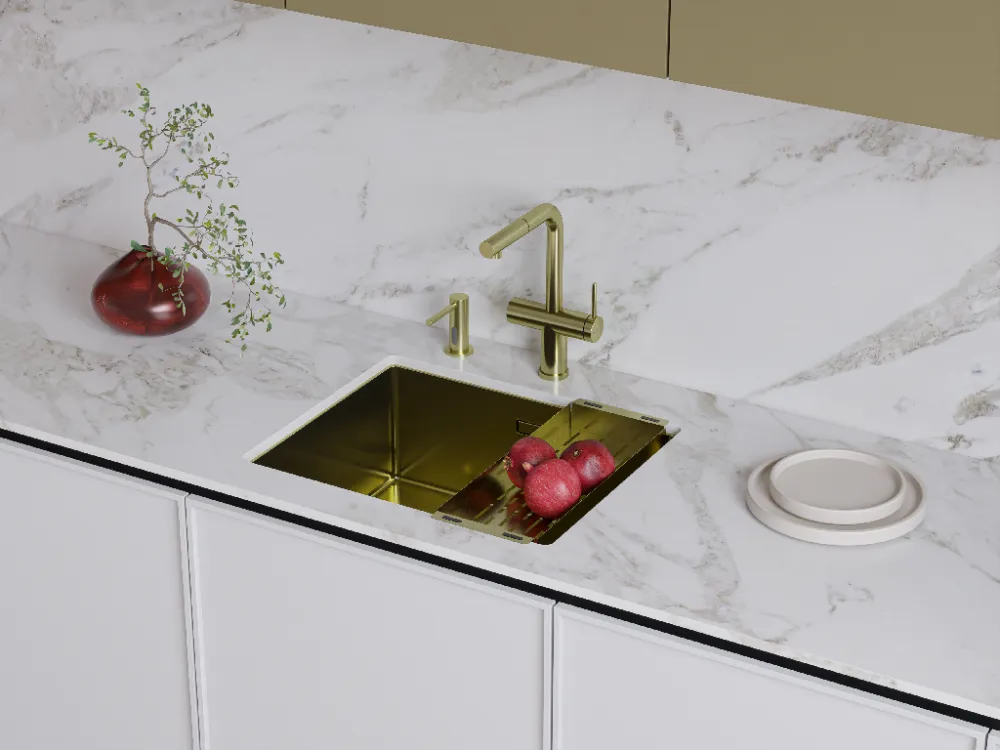 Детальное фото товара: Omoikiri OM-09 sensor LG, дозатор для моющего средства, светлое золото