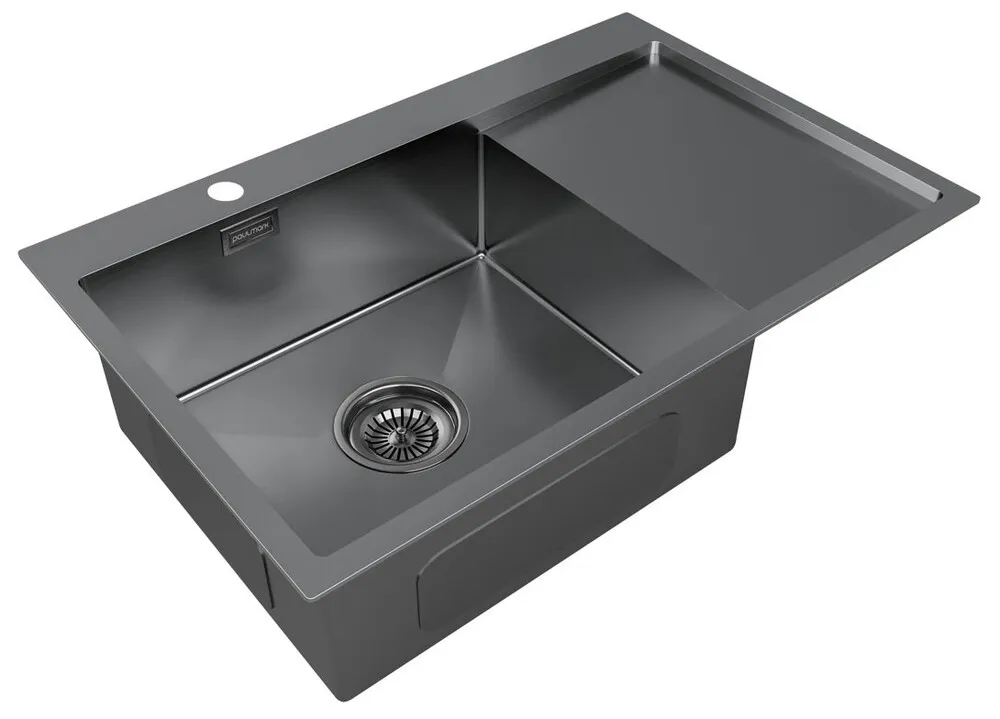 Детальное фото товара: Paulmark KRONER 78F, мойка, нержавеющая сталь, вороненая сталь