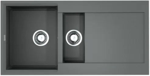 Детальное фото товара: Omoikiri Sakaime 100-2-GR, мойка, гранит, leningrad grey