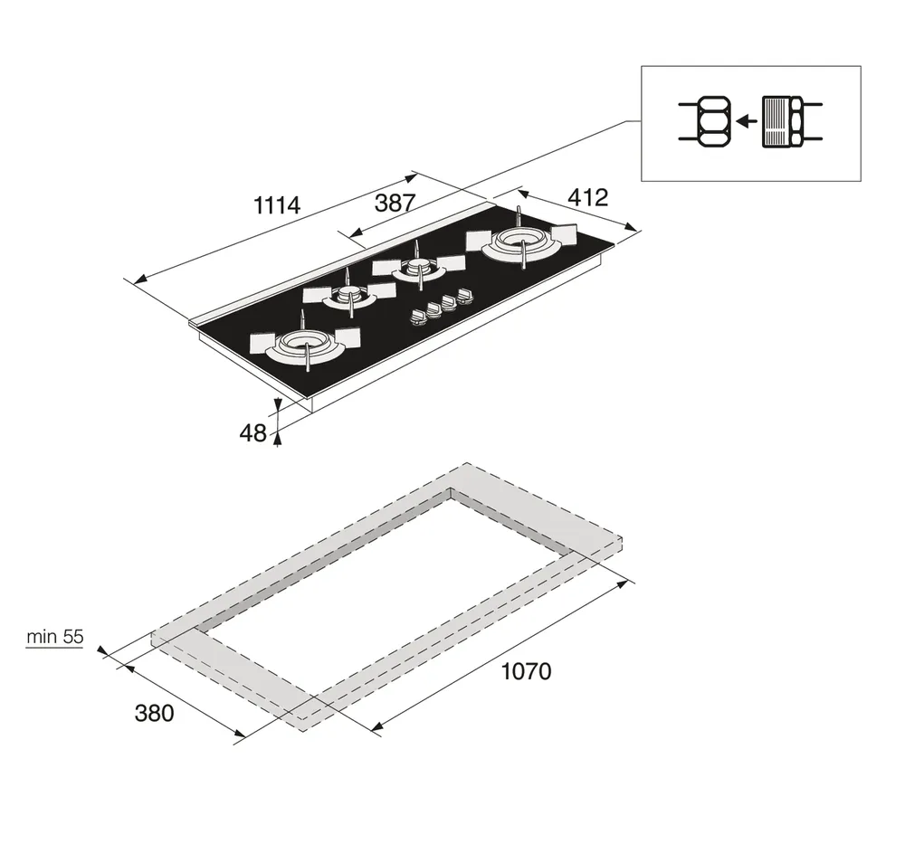 Детальное фото товара: ASKO HG8144BGB1 газовая поверхность
