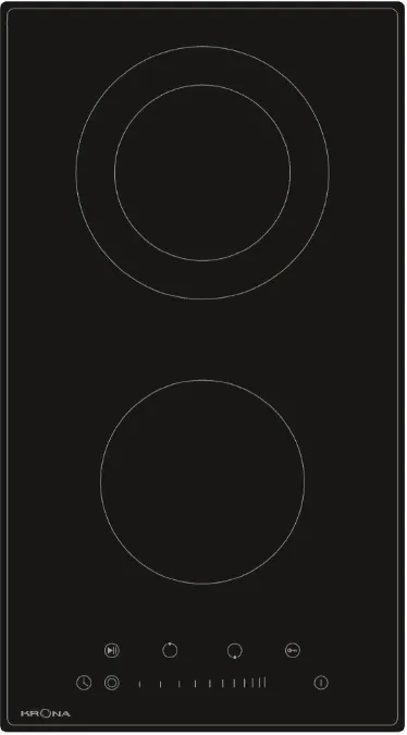 Фото товара: Krona LAUREL 30 BL стеклокерамическая поверхность