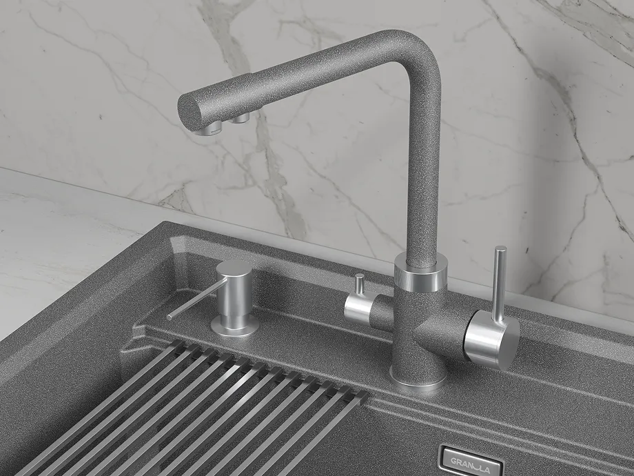 Детальное фото товара: GRANULA 5015 смеситель, нержавеющая сталь, графит
