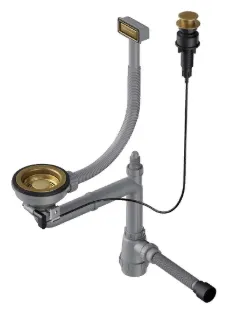 Детальное фото товара: Omoikiri WK-1-AB-A Арматура для одночашевых моек, прямоуг перелив, кл.-авт, латунь