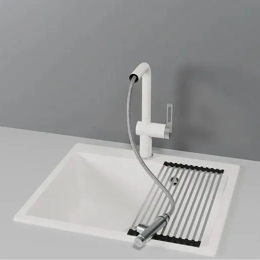 Детальное фото товара: GRANULA 8169 смеситель, гранит, арктик (белый)