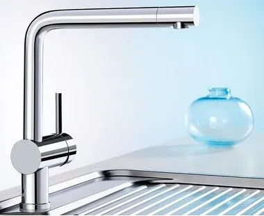 Детальное фото товара: Blanco Linus, смеситель, нержавеющая сталь полированная