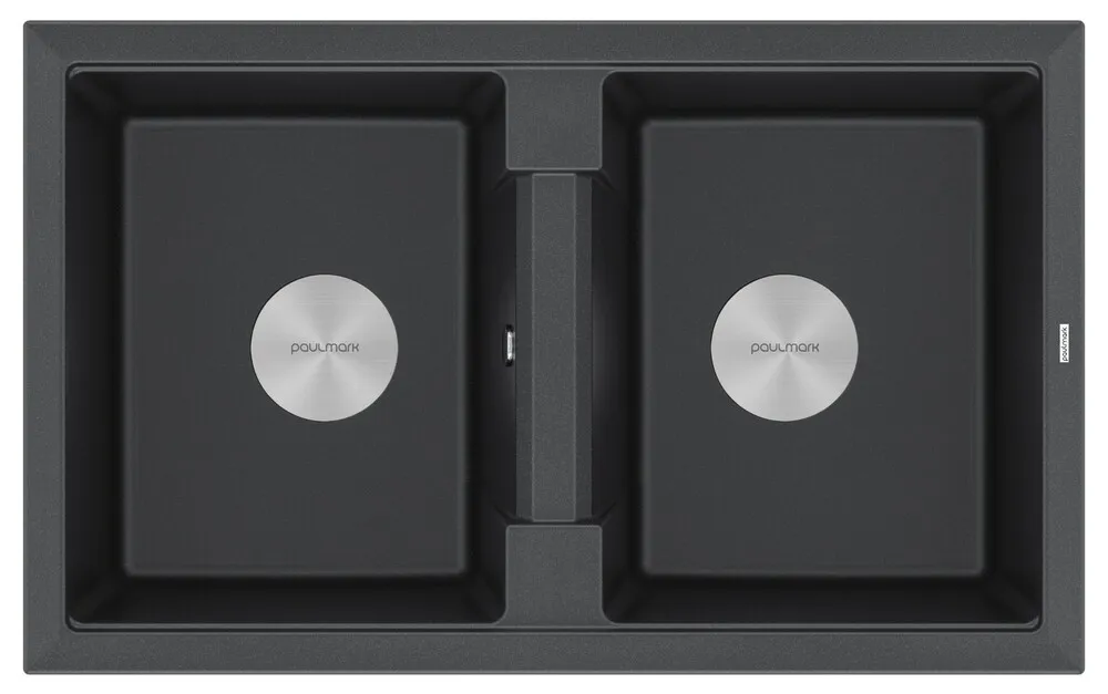 Фото товара: Paulmark TANDEM 80/2, мойка, гранит, черный