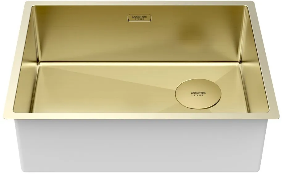 Детальное фото товара: Paulmark NEXT-SKEW 58 UNI, мойка, нержавеющая сталь, светлое золото