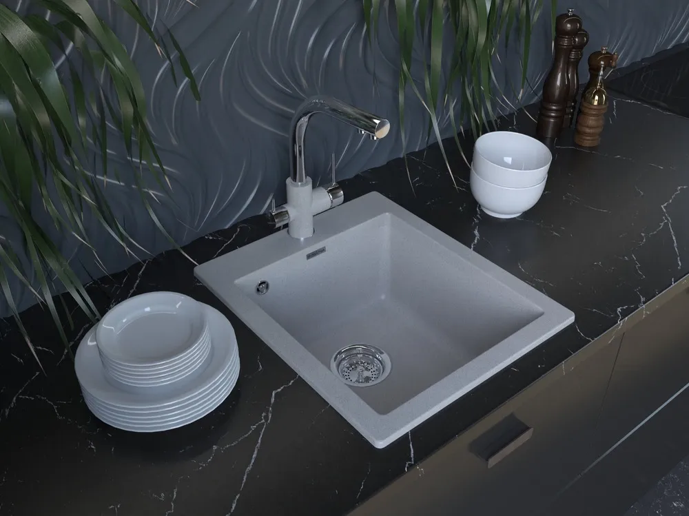 Детальное фото товара: Paulmark KANTE 40, мойка, гранит, серый