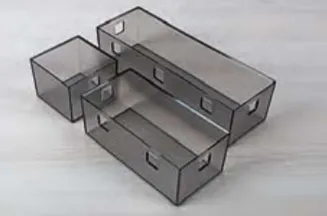 Детальное фото товара: Ninka Banio Набор N1 короба из полупрозрачного тонированного пластика, графит