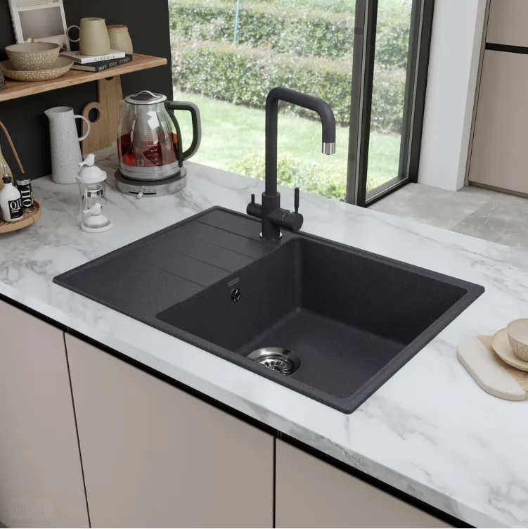 Детальное фото товара: Maunfeld Lacrima 700 MFQS-700DGR, мойка, гранит, темно-серый