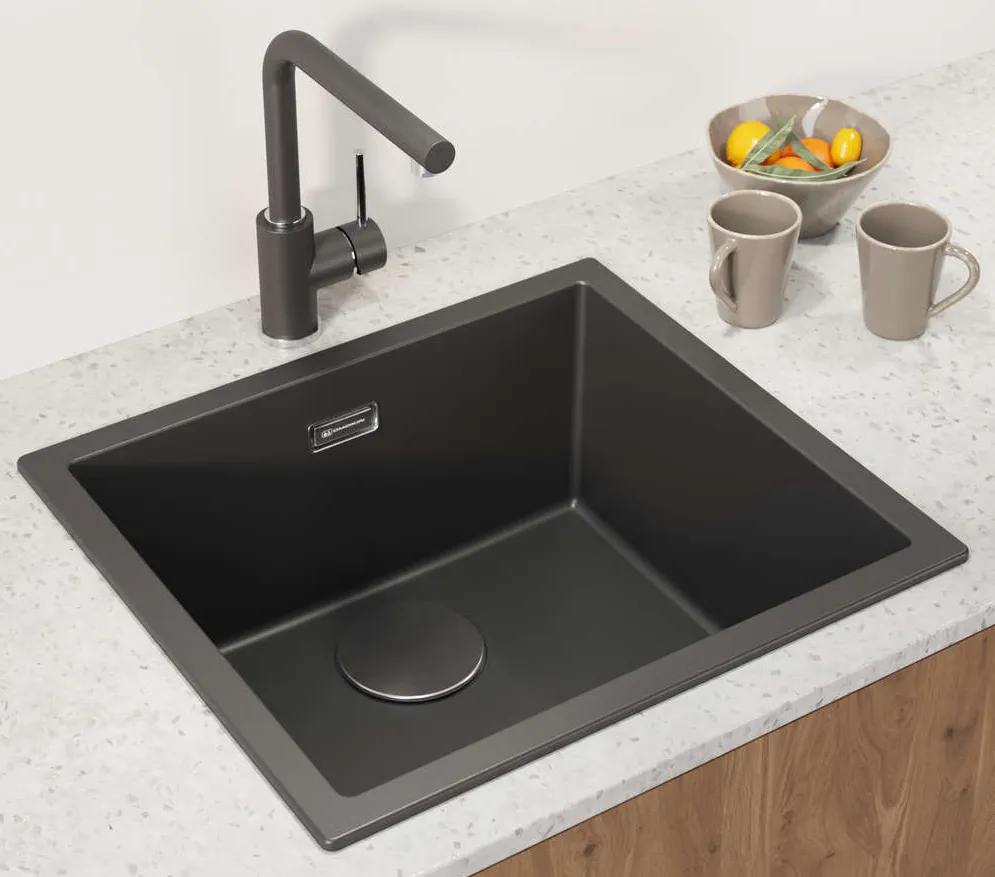 Детальное фото товара: Omoikiri Nakagawa-GB, смеситель, гранит, графит