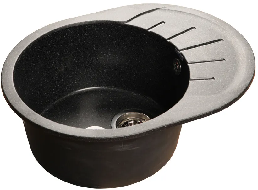 Детальное фото товара: GranFest RONDO GF-R-580 L, мойка, мрамор, черный