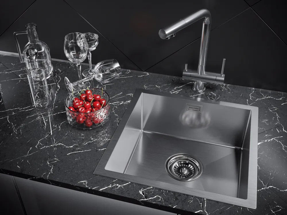 Детальное фото товара: Paulmark ALLER 44 UNI, мойка, нержавеющая сталь брашированная