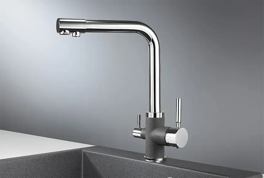 Детальное фото товара: GRANULA 3015 смеситель, гранит, хром/графит