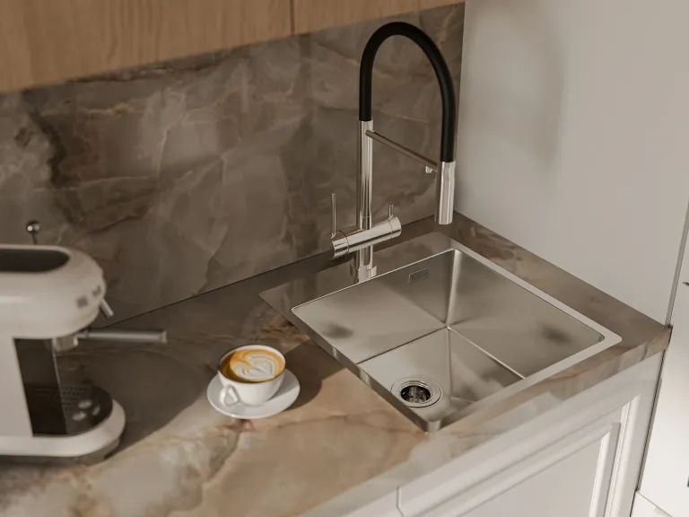 Детальное фото товара: Rivelato RINOX 4450 INOX, мойка, нержавеющая сталь