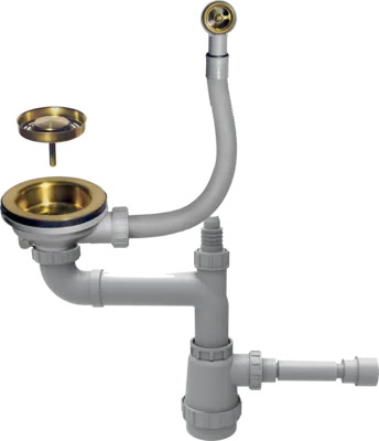 Фото товара: Omoikiri WK-1-R-G Арматура для одночашевых моек с круглым переливом, золото