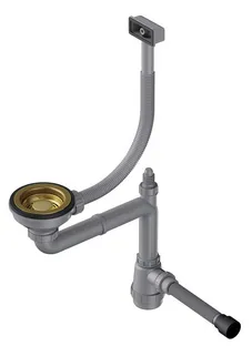 Детальное фото товара: Omoikiri WK-1-S-AB Арматура для одночашевых моек со скрытым переливом, античная латунь