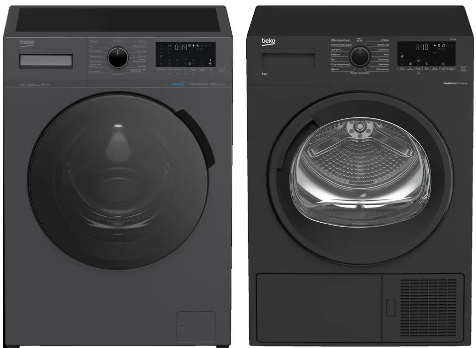 Фото товара: Beko стирка WSPE7H616A + сушка DF7412GB