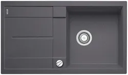 Детальное фото товара: Blanco Metra 5S, мойка, гранит, темная скала с клапаном-автоматом